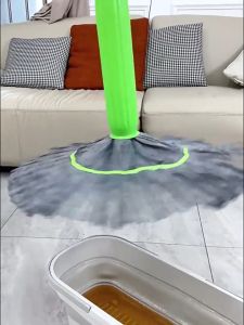 Absorb Quick Dry Bamboo Fiber Mop Lazy Mop Lantai Hand Wash Mop Self Twisting Rotating Water Mop Heads