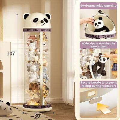 Transparent Zipped Toy Organizer Basket