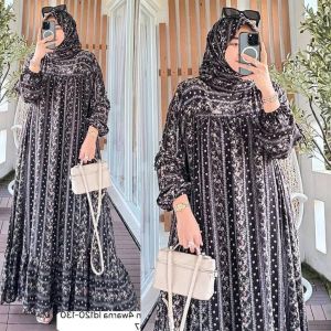 Alesha - SABRINA SET HIJAB Gamis Set Hijab Segi 4 Terbaru Ceruty Babydoll Gamis Terbaru Wanita Muslimah Kekinian Gamis Terbaru Resleting Depan Busui Friendly Viral