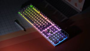 K500 / K600 Gaming Keyboard Mechanical Feel Two-color Chocolate/Punk Keycap Color Backlit Wired Keyboard LED Membrane Keyboard