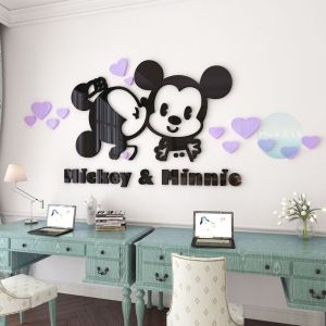 Mickey and Minnie 3D acrylic wallpaper sticker decor
