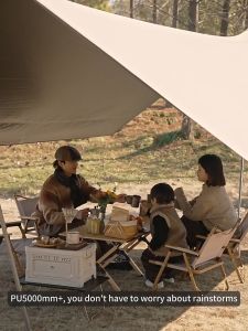 Flysheet Set Tiang 450x292cm Tarp Naturehike C2350WS010 Glamping Waterproof Canopy Atap Tenda Camping Piknik Dengan Tiang 4x3M Flyshet Kemah Outdoor