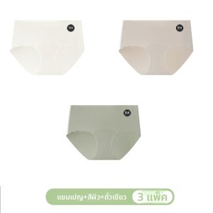 MiiOW | กางเกงชั้นในผ้าไหมน้ำแข็งไร้ตะเข็บสำหรับผู้หญิง กางเกงชั้นในทรงสามเหลี่ยมแบบสวมสบาย ระบายอากาศได้ดี ดูดซับเหงื่อได้ดี ป้องกันแบคทีเรีย