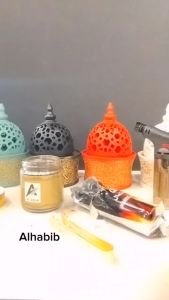 Arab Ceramic Incense Burner for Bakhoor Complete Mabkhara Set with Bukhoor 50 gram