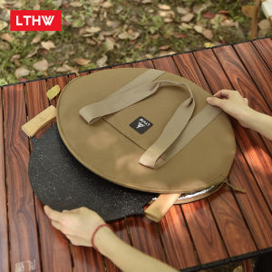 Thickened Portable Barbecue Pan Storage Bag Travel Camping Outdoor Cooking Utensils Flat Bottomed Fry Pan Storage Case
