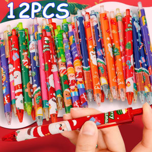 12ชิ้นการ์ตูนคริสต์มาส0.5มม. ปากกาหมึกเจลน่ารักนักเรียนแห้งเร็วสีดำเขียนปากกาเจลคุณภาพสูงสำนักงานปากกาเซ็นชื่อของขวัญคริสต์มาส