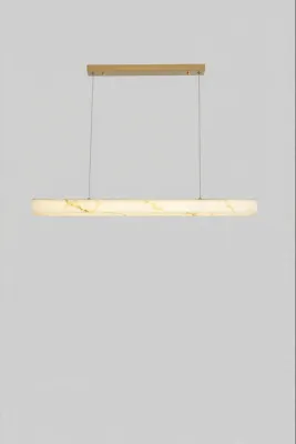 Marble-Imitation Minimal Luxury Linear Chandelier
