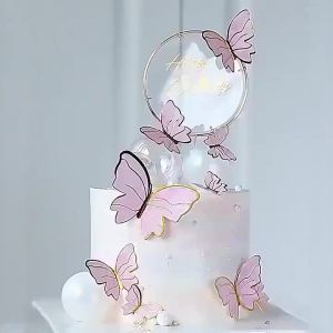 50/100pcs Elegant Butterfly Cake Toppers / Dessert Cake Decor Butterfly Topper / DIY Baking Accessories / for Wedding Birthday