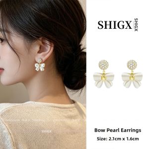 Full Drill Bow Pearl High-end Elegant Niche Unique Ear Jewelry