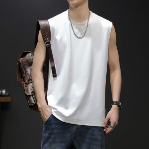 Miiow | Cool Feeling Liquid Ammonia Silk Cotton Vest Mens Summer Ice Silk Sleeveless Loose Shoulder Exercise Fitness Round Neck T-Shirt