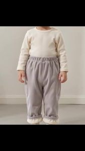 Sonkpuel | Autumn Winter Childrens Fleece-lined Pants with Pocket Embroidery Corduroy Casual Pa Nt Warm Jogger Trousers for Boys and Girls