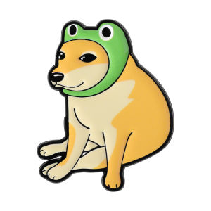 Doge Meme Enamel Pins Cartoon UV Printing Dog Brooch Lapel Badges Cute Shiba Inu Frog Hat Animal Jewelry Gift for Friends