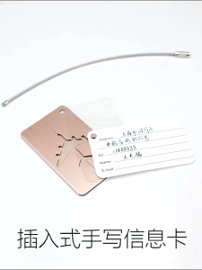 JS SHOP 1pc Aluminum Alloy Waterproof Luggage Tag Travel Suitcase Bag Name Label Travel