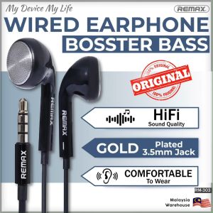 REMAX RM-303 Original Earphone Precise Bass Universal 3.5mm Jack Android High Fidelity Sound Wired