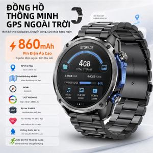 Đồng Hồ Thông Minh GPS Mới 2026 Dành Cho Nam Tích Hợp Bản Đồ Ngoại Tuyến & La Bàn Chống Nước 3ATM Đồng Hồ Thể Thao Ngoài Trời Thiết Bị Theo Dõi Thể Dục Leo Núi & Đi Bộ Đường Dài