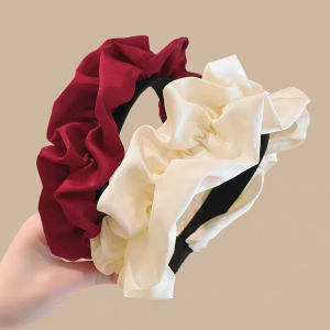 Solid Color Wide-brimmed Pleated Headband for Women Elegant  Face Wash Hairband Fashion Girl Hair Accessories hair tie
