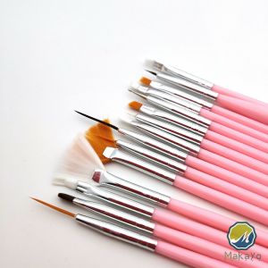 Makayo ชุดพู่กันอะคริลิค สําหรับตกแต่งเล็บเจล 15 ชิ้น พู่กันหัวเล็ก Nail brush