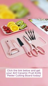DS* 4in1 Ceramic Fruit Knife Peeler Cutting Board