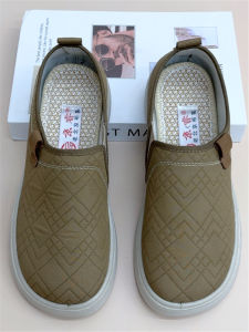 Autumn New Arrival Old Beijing Cloth Shoes Lightweight Plaid Breathable Womens Pumps Slip-on Mom Shoes