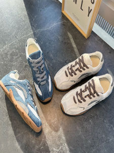 WANGGONGZHU | Womens Retro Leather Sport Shoes Comfortable Flat Bottom Low Cut Casual Shoes Fashionable Increase Height Dequn Shoes