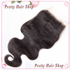 3Part Brazilian Virgin Human Hair Top4*4 Lace Closure Hair Block Body Wave Style Real Hair Density Long Lasting Color Fast