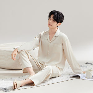 MiiOW | Bộ đồ ngủ nam Ice Silk mùa hè thoáng khí tay ngắn ba mảnh mềm mại thân thiện với làn da quần áo mặc nhà thoải mái thoáng khí