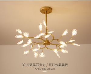 Dekorasi Hotel dan Ruang Tamu Nordik Bergaya Eropa: Lampu Kristal Modern Gantung