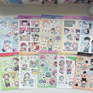 1/10PCS Korean Cute Girl Stickers Cartoon Sweet Girl Character Sticker Hand Account Diary Notebook Scrapbook Decorative Stickers