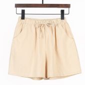 Womens Cotton Linen Shorts Summer Loose Korean Style Sport High Waist Casual Pants Large Size Pure Cotton Outdoor Student Hot Pants Five-Quarter Length