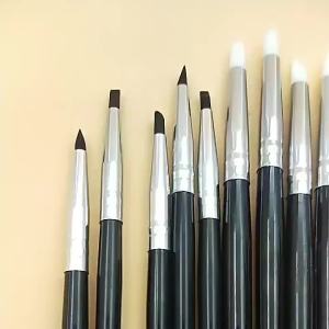 GULPOOE 5 Pcs/Bag Dental Resin Brush Pens Teeth Brush For Adhesive Composite Cement Tooth Shaping Pen Tooth Whitening Tool