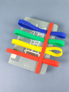 B5 Book Silicone Strap: Red, Yellow, Blue & Green Four-Color Circumference 380mm Stretchable Elastic Rubber Gasket