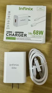 Infinix Fast Charger 68W Type C Super Charging Set with USB Cable Quick Charging for Enhanced Battery Performance