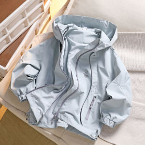 Spring Autumn Boys Outdoor Jacket Childrens Downproof Zipper Closure Casual Style Polyester Fiber Coat for Boys Ages 5-13