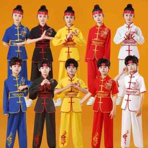 Childrens Martial Arts Practice Suit Performance Tai Chi Opera Costume Polyester Fiber School Training Uniforms