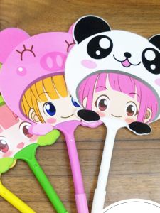 Cute Fan Shaped Cartoon Ballpoint Pen Korean Style Training School Recruitment QR Code Logo Promotional Writing Instrument