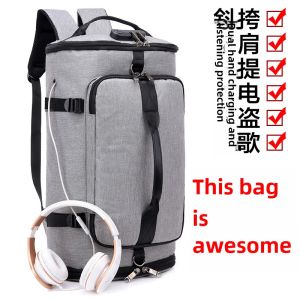 Mens Large Capacity Outdoor Travel Climbing Backpack Crossbody Fashion Student Bookbag Computer Bag Oxford Cloth Waterproof