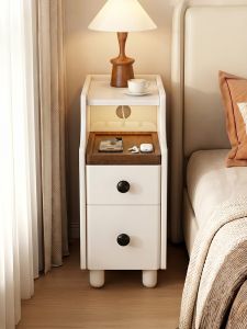 ZHUSHANXIA | Antique Style Solid Wood Bedside Table 20cm