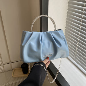 2023 New Fashion Fairy Retro Ruched Crossbody Bag Easiest for Match Diamond Satchel Chain Shoulder Small Square Bag