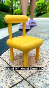 Stand Holder Hp Model Kursi 3D / Universal Dudukan Penyangga Handphone Model Bangku Mini / Docking Sandaran HP Tablet Warna Warni Pastel Bisa Untuk Dekorasi Ruangan Cute Phone Holder Standing Smartphone Unik Lucu