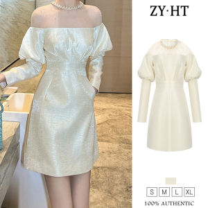 ZYHT EraVogue Womens Dresses Apricot Dresses One Shoulder Dresses A-line Dresses Vintage Dresses Formal Occasion Dresses Party Dresses Work Dresses Birthday Party Dresses 21543