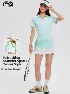 forquee | Quick Drying Polo Top with Pleated Skirt Set for Sports