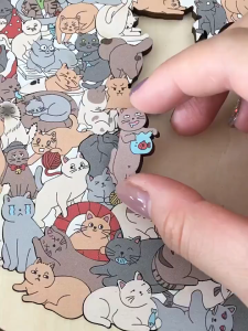 ปริศนาแมวไม้รูปทรงแปลกตา ไม่เหมือนใคร ของขวัญวันเกิดและคริสต์มาสสำหรับคนรักแมว และของตกแต่งบ้าน