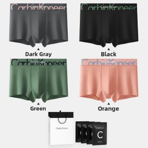 CarbinKoneer Mens Boxer Shorts Pure Cotton Crotch Modal Sport Shorts Large Size mid Waist Flat Angle Underwear for Men