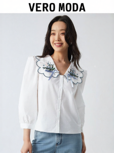 Vero Moda | Áo Blouse Cổ Peter Pan Thêu Đáng Yêu