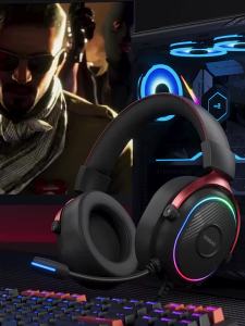 Tai Nghe Chơi Game 7.1 Âm Thanh Bao Quanh USB Có Dây với Micro