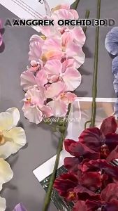 Premium Artificial Orchid 3D Cabang 9/Bunga Artiifcial Premium/Bunga Hias Pernikahan (NK-233)