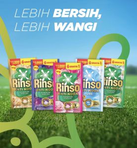 20gm*6pack)LIQUID PENCUCI PAKAIAN  RINSO ASLI INDONESIA  (6pcs x 18 ML)