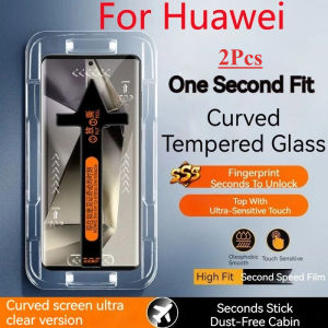 2 Pcs Dust-Free Cabin Tempered Glass For Huawei Pura 80 70 Ultra P60 P40 P50 P30 Pro Screen Protector Second Pasting Box Film