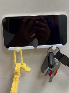 Wall Mounted Phone Charger Holder Punch Free Wall Charger Holder Key Plug Cable Line Storage Hook Stand