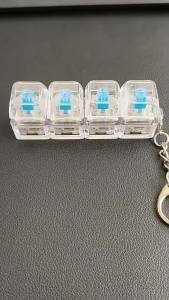 LED Keyboard Keychain Fidget Toys Crystal Clicker Sensory Toy for Stress Relief Keyboard Keychain Fidget Gadget for Adults Kid